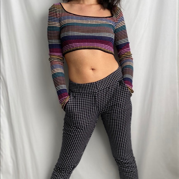 Free People Tops - 🌻 Free people rainbow stripped cropped top